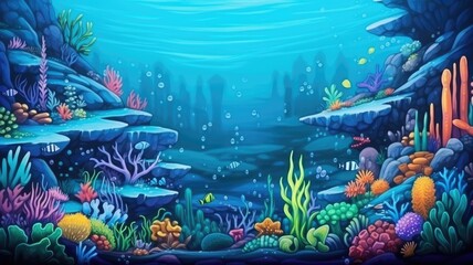 Enchanted Underwater Oasis: A Vibrant Marine Ecosystem Teeming with Colorful Coral and Fish