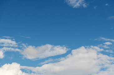 White clouds in the blue sky