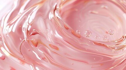 Beautiful texture of pink skin care lotion.