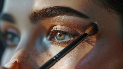 Closeup of makeup technique.