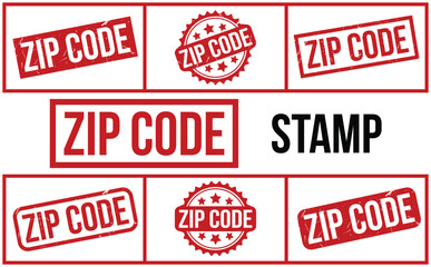 Zip Code rubber grunge stamp set vector - obrazy, fototapety, plakaty