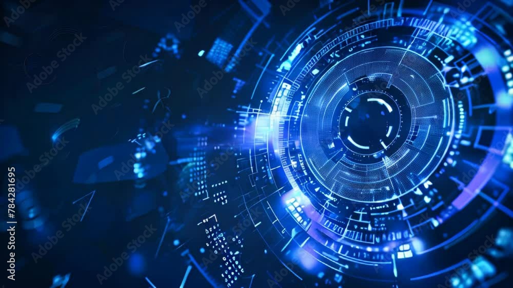 Poster abstract technology and data circle background