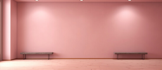 Empty light pink wall , Empty Room with Pink Wall