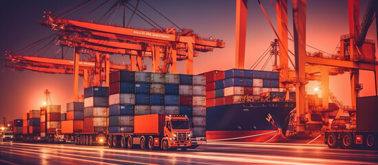 Portside Container Logistics - obrazy, fototapety, plakaty