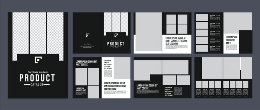 minimalist company product catalog brochure magazine design template, clean furniture or fashion collection portfolio catalogue brochure creative layout or price list 