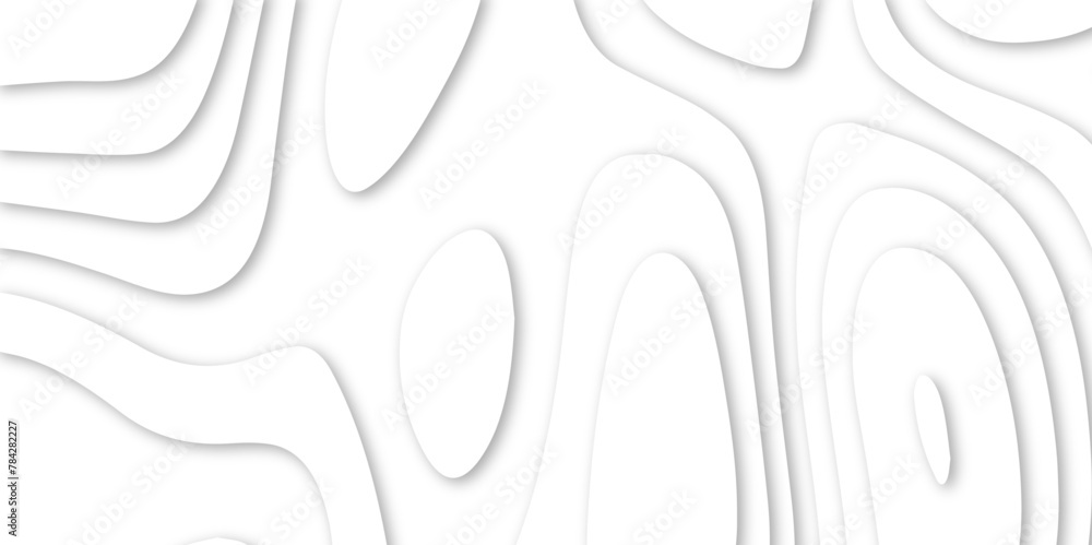 Poster abstract paper carve template. abstract white and gray 3d papercut topography relief vector backgrou