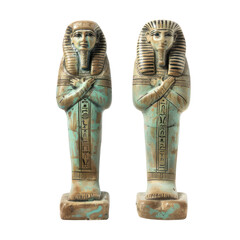 Shabti Figures Egypt Art object isolated on transparent png.
