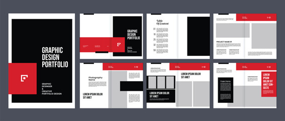 graphic design portfolio design template, designer product proposal portfolio layout 