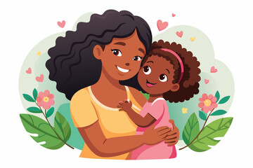 happy-Africans-Americans-mother-and-little-girl-and mom 