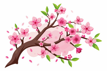 Obraz na płótnie Canvas illustration-of-cherry-blossom-on-white-background
