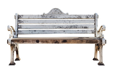 Wooden bench isolated on transparent background