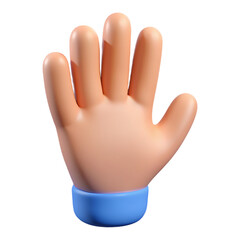 Obraz premium Hand Gesture 3D cartoon isolated on transparent background