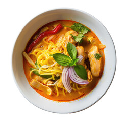 Northern Thai food (Khao Soi), Spicy curry noodles soup with chicken