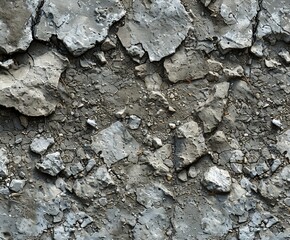 Close up of rock wall with dirt