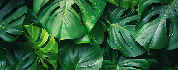 Fototapeta na wymiar green leaves wallpaper, AI generated image