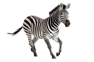 Fototapeta na wymiar Zebra running, isolated on transparent background.