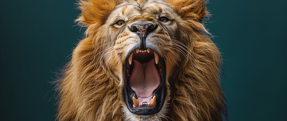 roaring lion, AI generated - 784287892