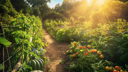 Jardin potager et tomates