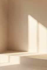 light beige wall corner with minimal shadows