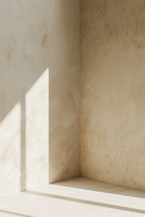 light beige wall corner with minimal shadows
