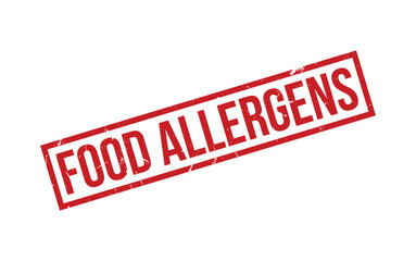 Red Food Allergens Rubber Stamp Seal Vector