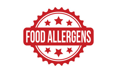 Food Allergens rubber grunge stamp seal vector