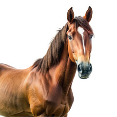 Brown horse isolated on transparent background