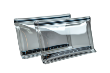 Aluminium foil bag package mockup on a transparent background