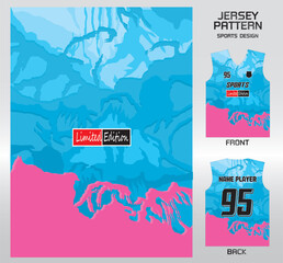 Pattern vector sports shirt background image.pink blue crack pattern design, illustration, textile background for sports t-shirt, football jersey shirt