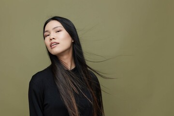 Asian woman hair fashion beauty portrait