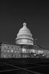 Fototapeta na wymiar View of capitol Building in monochrome at sunrise, Washington DC