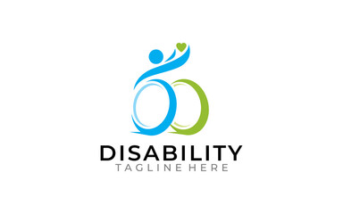 Illustration graphic vector of modern passionate disability people logo design template