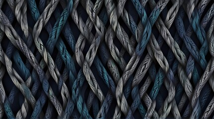  Cable Abstract Ornament - Seamless Background Vector, Generative AI - obrazy, fototapety, plakaty