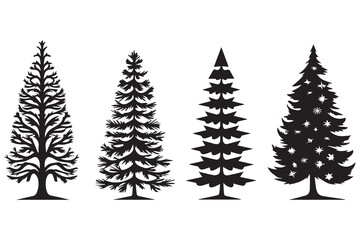Christmas Tree silhouette vector bundile
