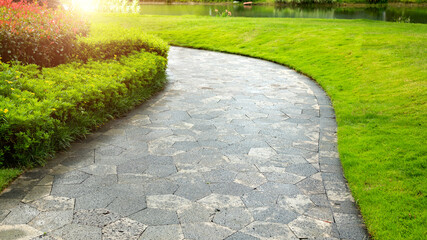 Empty road in the park