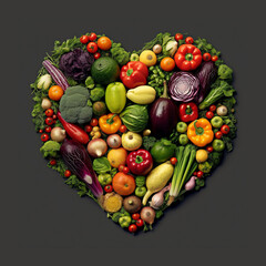Beautiful Heart Shaped Vegetable Arrangement