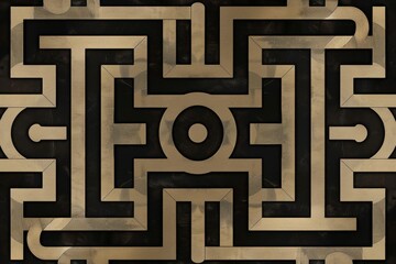 Ancient surreal meander roman, greek geometric patterns on marble. Luxurious stone designs on a rich marble background, exuding elegance and classical style - 784294249