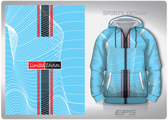 Vector sports shirt background image.Fluttering light blue streaks pattern design, illustration, textile background for sports long sleeve hoodie, jersey hoodie