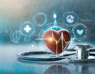 Infographic Insights into Next-Gen Cardiology Services, Stethoscope Innovations, and Catheter Technologies - obrazy, fototapety, plakaty