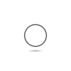 Round rope frame icon with shadow