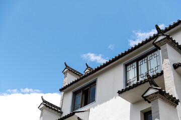 Chinese traditional style building under blue sky