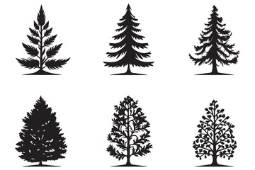 Christmas Tree Silhouette bundle vector