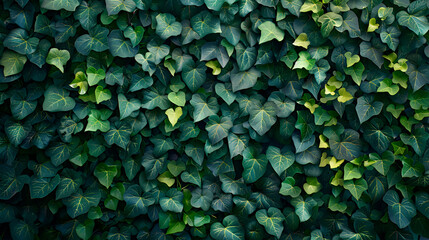 Abstract green wall of ivy or wall plant for background, generative ai