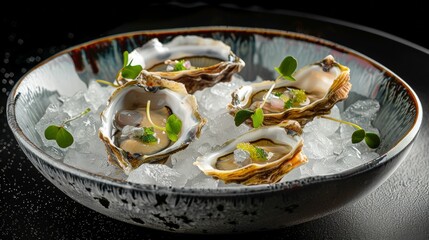 A New Zealand dish of oyster Bluff, served with ice or lightly fried.