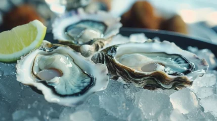 Foto auf Leinwand A New Zealand dish of oyster Bluff, served with ice or lightly fried. © lastfurianec