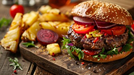 New Zealand Dishes: Kiwi Burger is a unique variant of the traditional burger. Beetroot and...