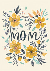 Fototapeta na wymiar Mother's Day Elegance: Pastel Wildflower Embrace