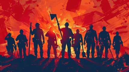 Fototapeta premium Worker's silhouette