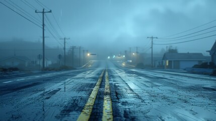 photorealistic highway on town background Generated with Ai tools