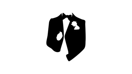 Italian man in suit, black isolated silhouette